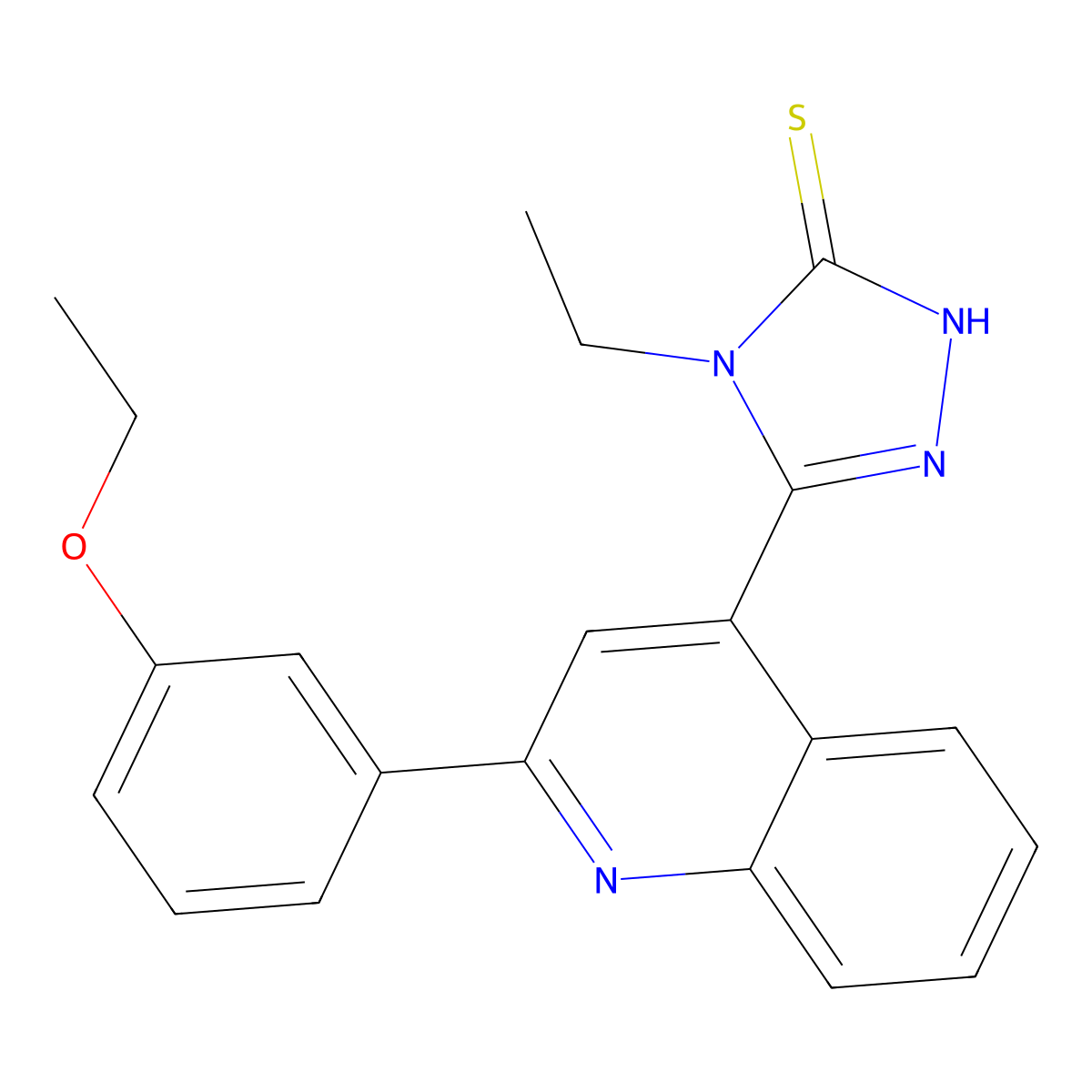 3-[2-(3-ethoxyphenyl)quinolin-4-yl]-4-ethyl-1H-1,2,4-triazole-5-thione molecular structure, CAS 522598-02-3