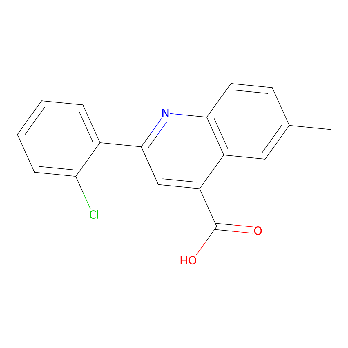 2-(2-Chlorophenyl)-6-methylquinoline-4-carboxylic acid molecular structure, CAS 522598-05-6