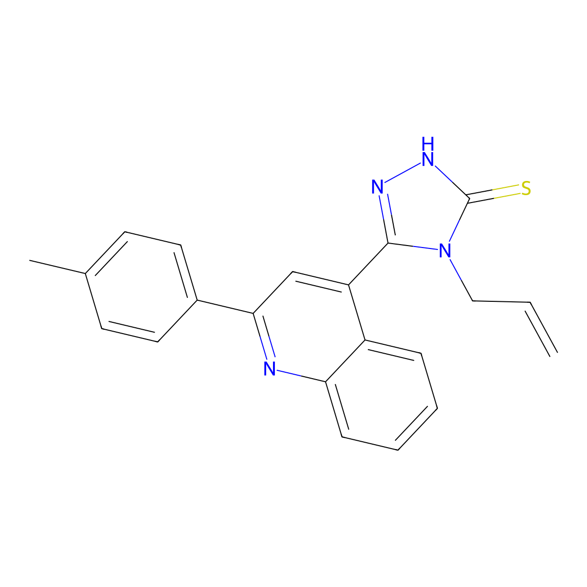 5-[2-(4-methylphenyl)quinolin-4-yl]-4-(prop-2-en-1-yl)-4H-1,2,4-triazole-3-thiol molecular structure, CAS 522598-07-8