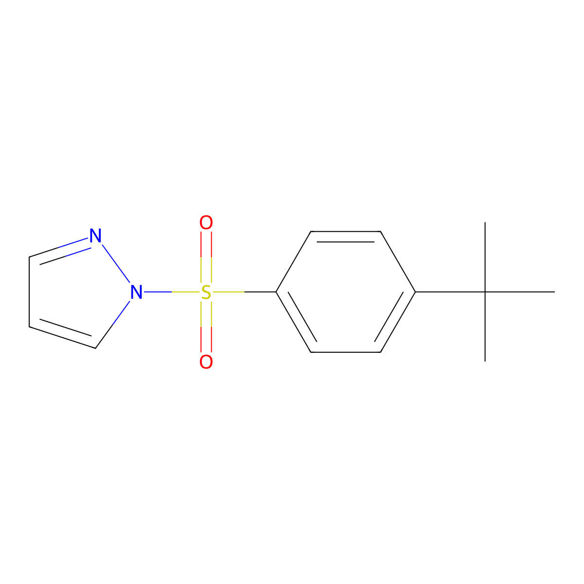 1-(4-Tert-butylphenyl)sulfonylpyrazole molecular structure, CAS 522598-14-7
