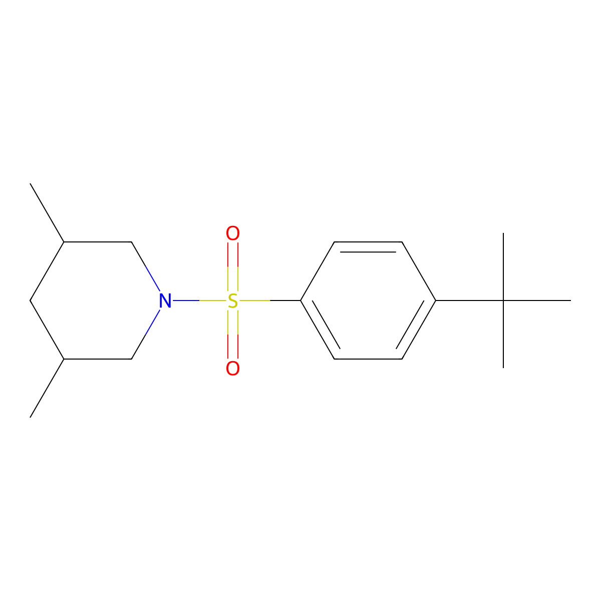 1-[(4-Tert-butylphenyl)sulfonyl]-3,5-dimethylpiperidine molecular structure, CAS 522598-16-9