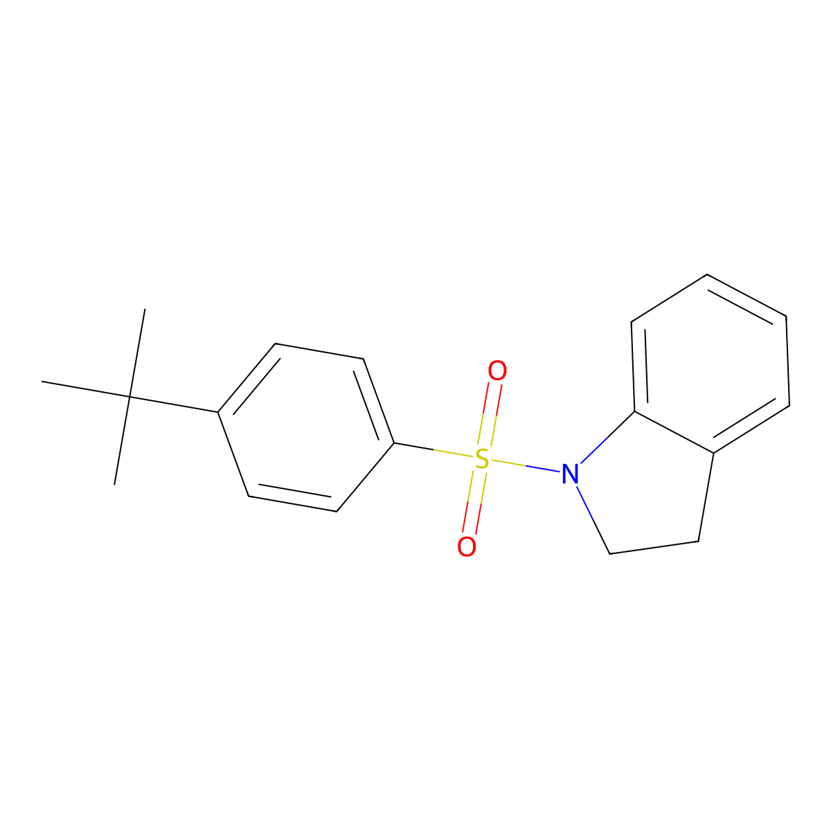 1-(4-Tert-butylphenyl)sulfonyl-2,3-dihydroindole molecular structure, CAS 522598-19-2
