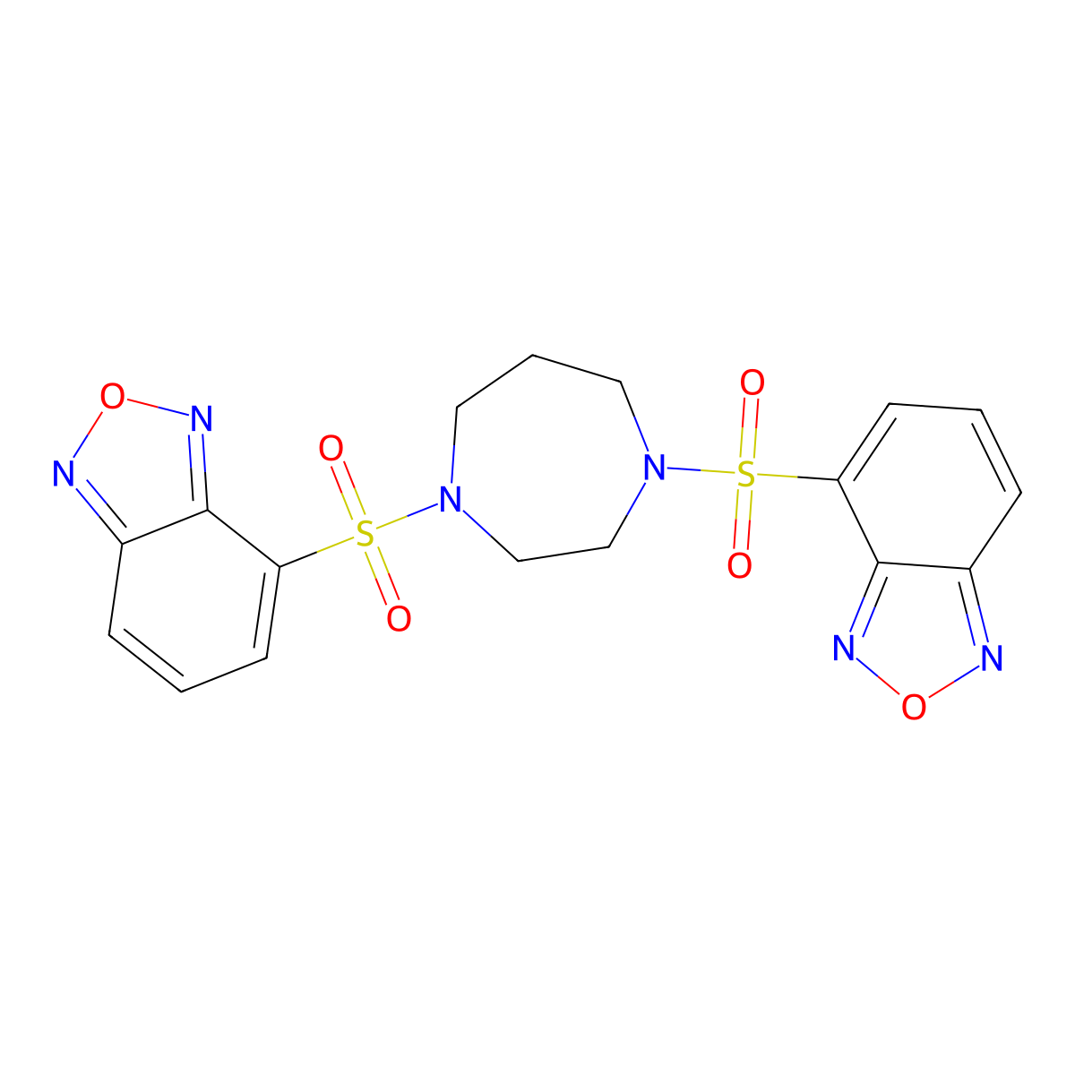 4-[[4-(2,1,3-Benzoxadiazol-4-ylsulfonyl)-1,4-diazepan-1-yl]sulfonyl]-2,1,3-benzoxadiazole molecular structure, CAS 522598-20-5