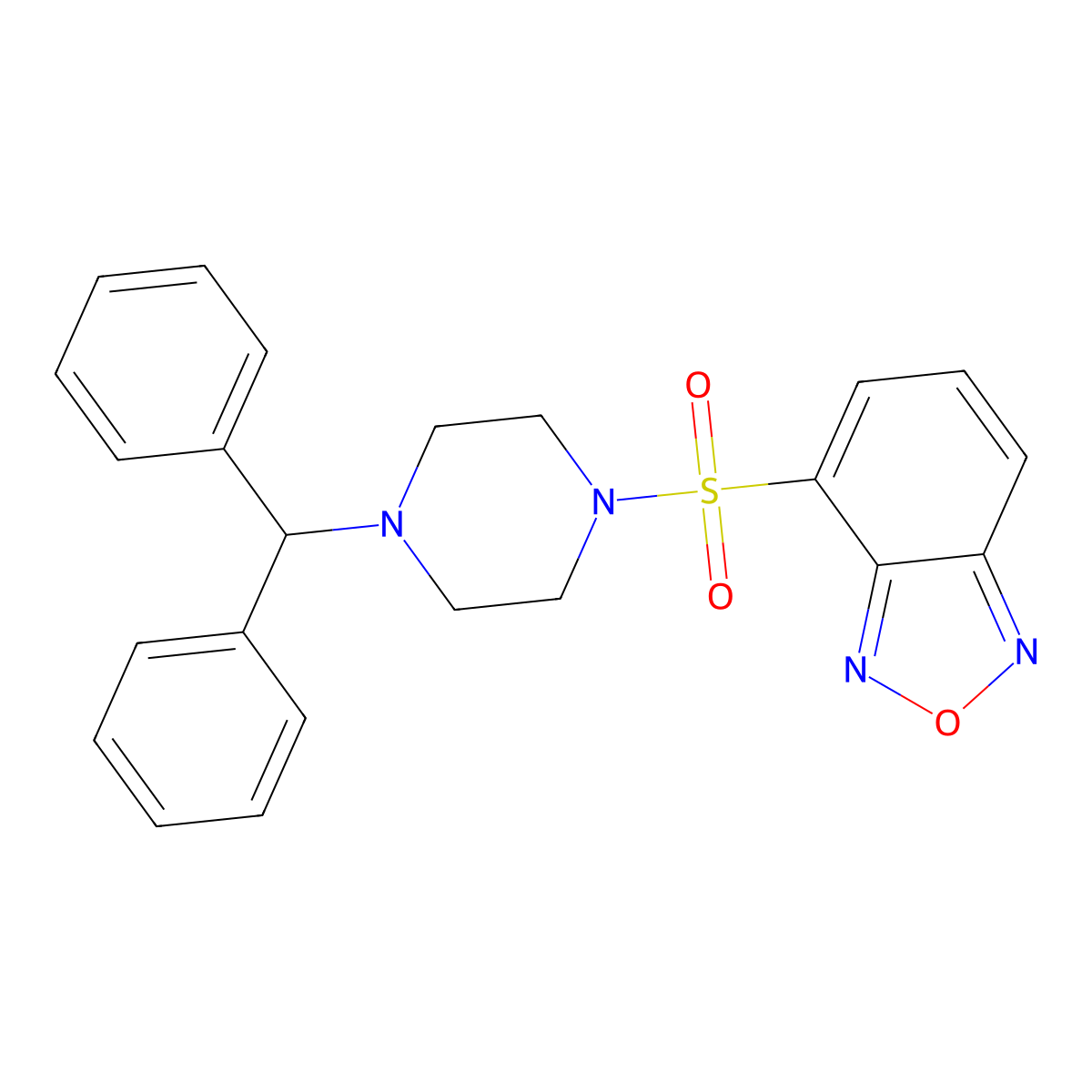 4-(4-Benzhydrylpiperazin-1-yl)sulfonyl-2,1,3-benzoxadiazole molecular structure, CAS 522598-22-7