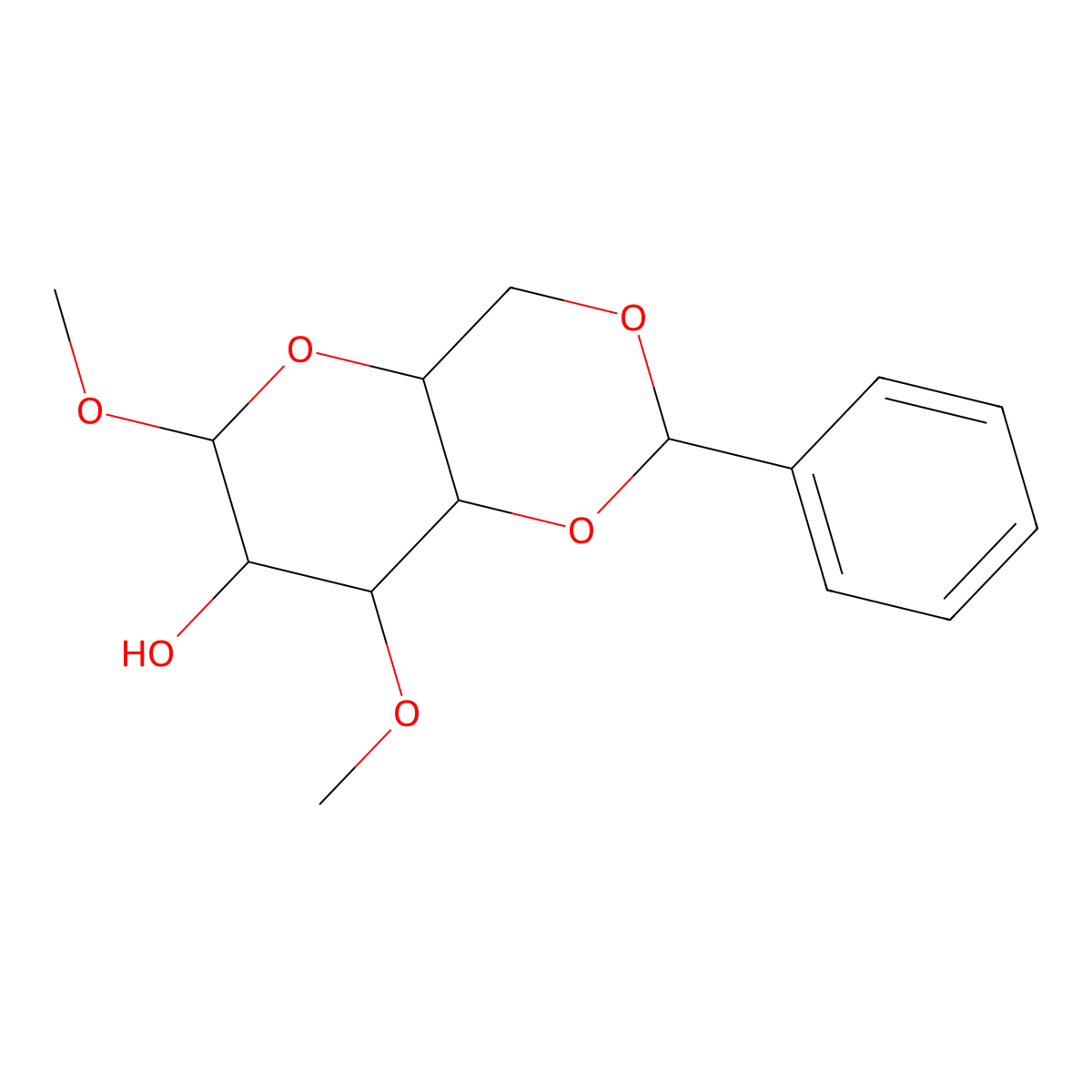 4,6-O-Benzylidene-1,3-di-O-methyl-a-D-mannopyranoside molecular structure, CAS 52260-48-7