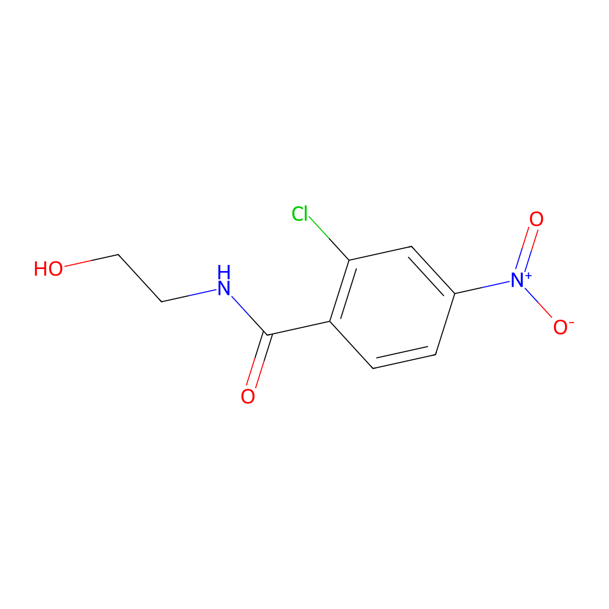 2-chloro-N-(2-hydroxyethyl)-4-nitrobenzamide molecular structure, CAS 522601-84-9