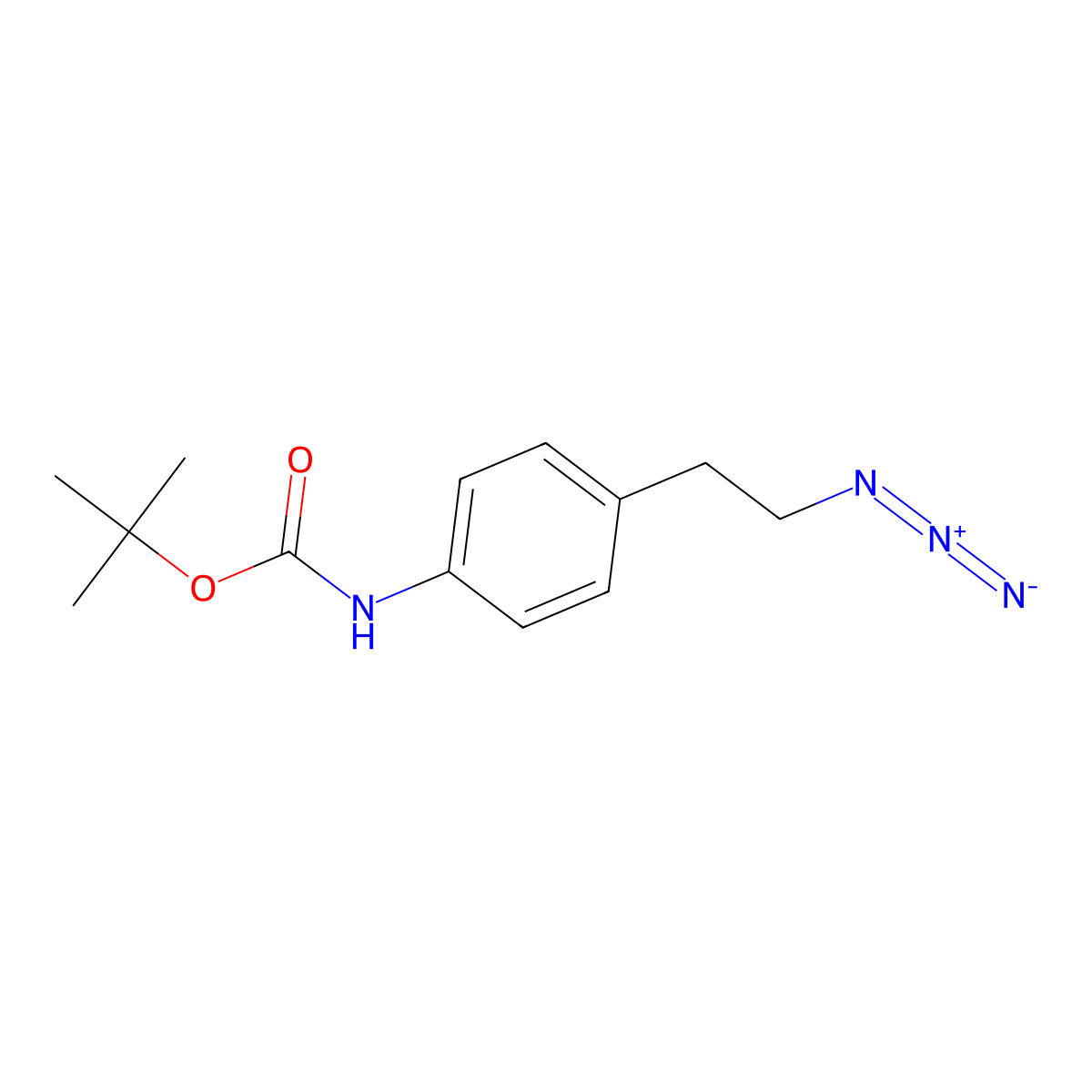 tert-butyl N-[4-(2-azidoethyl)phenyl]carbamate molecular structure, CAS 522602-05-7