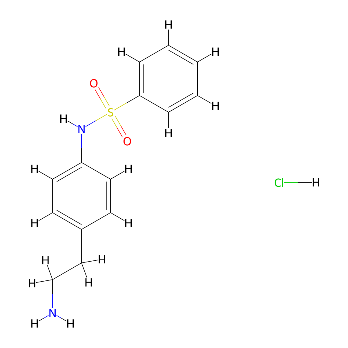 N-[4-(2-aminoethyl)phenyl]benzenesulfonamide hydrochloride molecular structure, CAS 522602-11-5