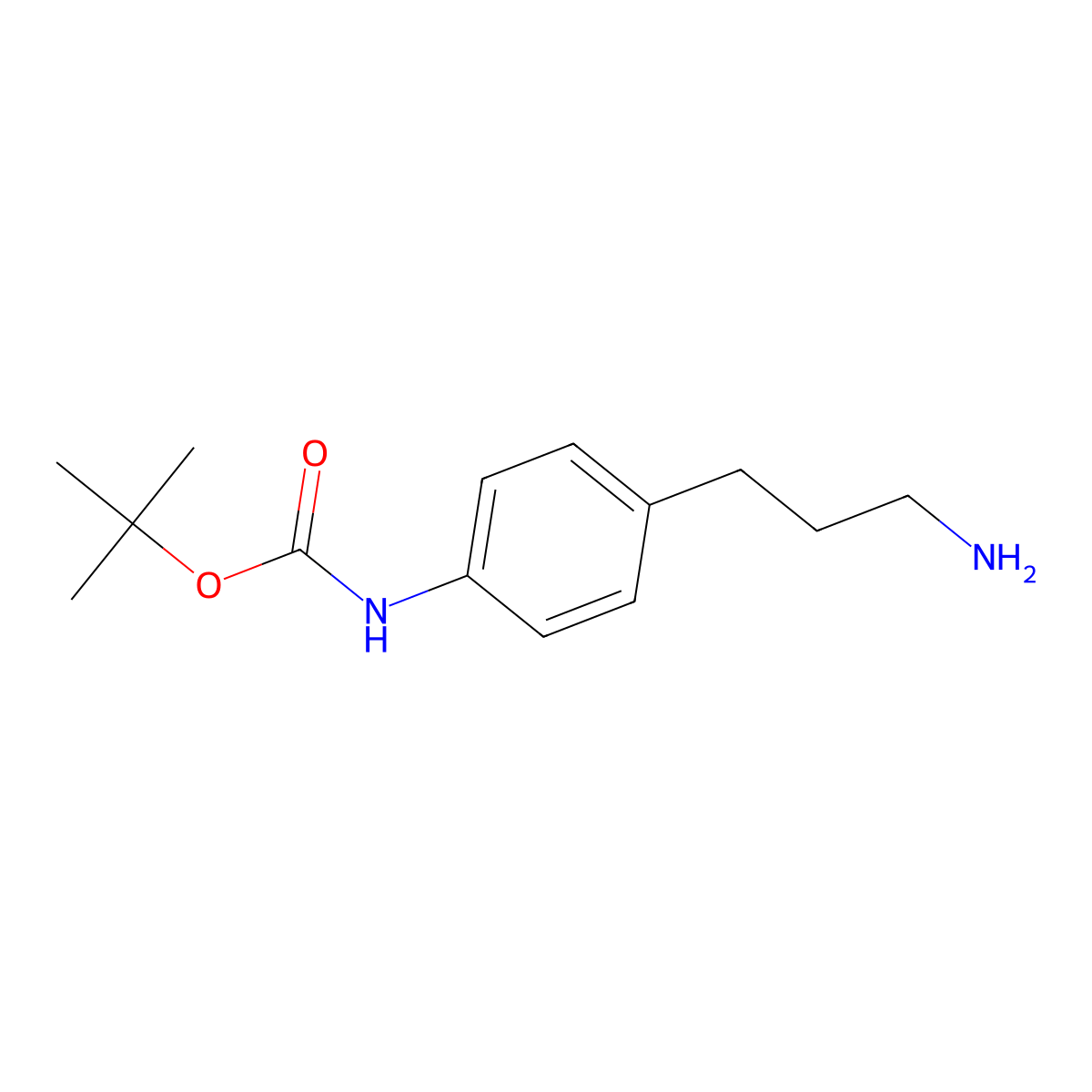 tert-butyl N-[4-(3-aminopropyl)phenyl]carbamate molecular structure, CAS 522602-17-1
