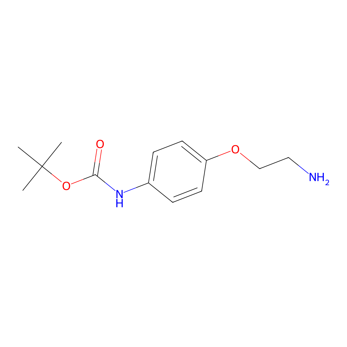 tert-butyl N-(4-(2-aminoethoxy)phenyl)carbamate molecular structure, CAS 522602-23-9