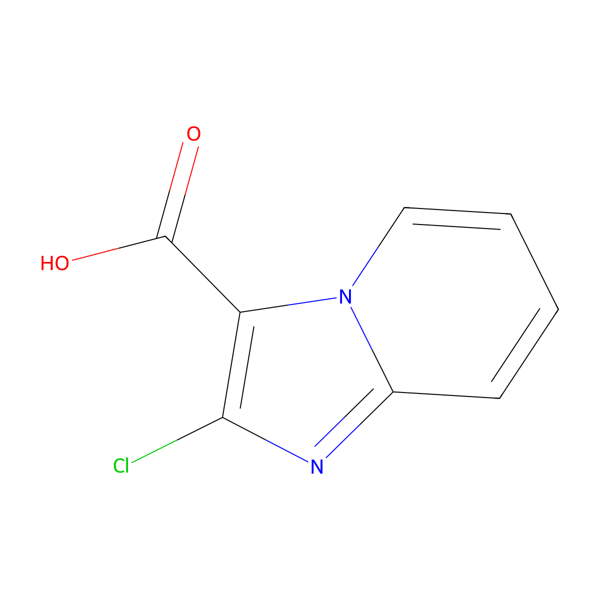 2-Chloroimidazo[1,2-a]pyridine-3-carboxylic acid molecular structure, CAS 522604-25-7