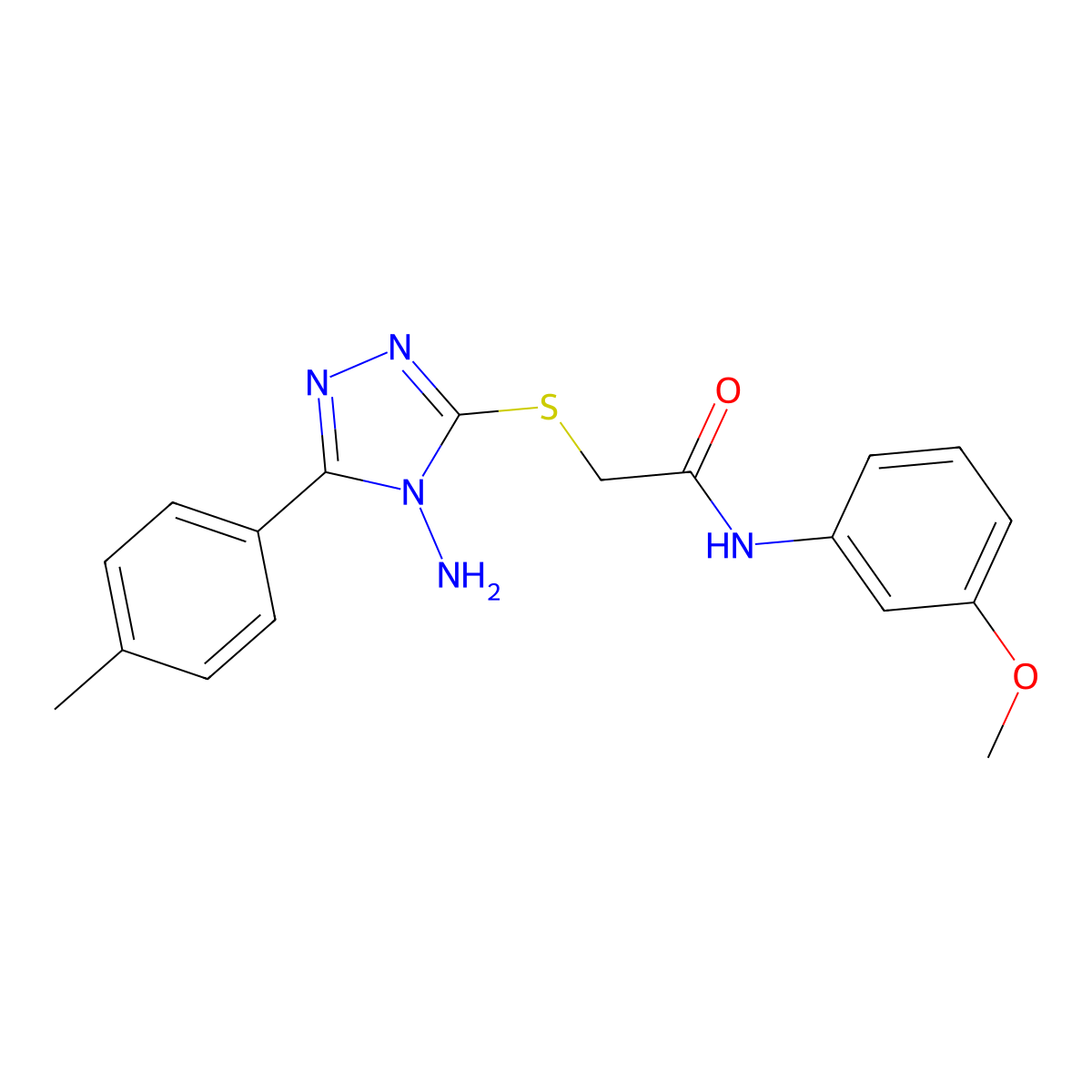 2-{[4-amino-5-(4-methylphenyl)-4H-1,2,4-triazol-3-yl]sulfanyl}-N-(3-methoxyphenyl)acetamide molecular structure, CAS 522604-41-7