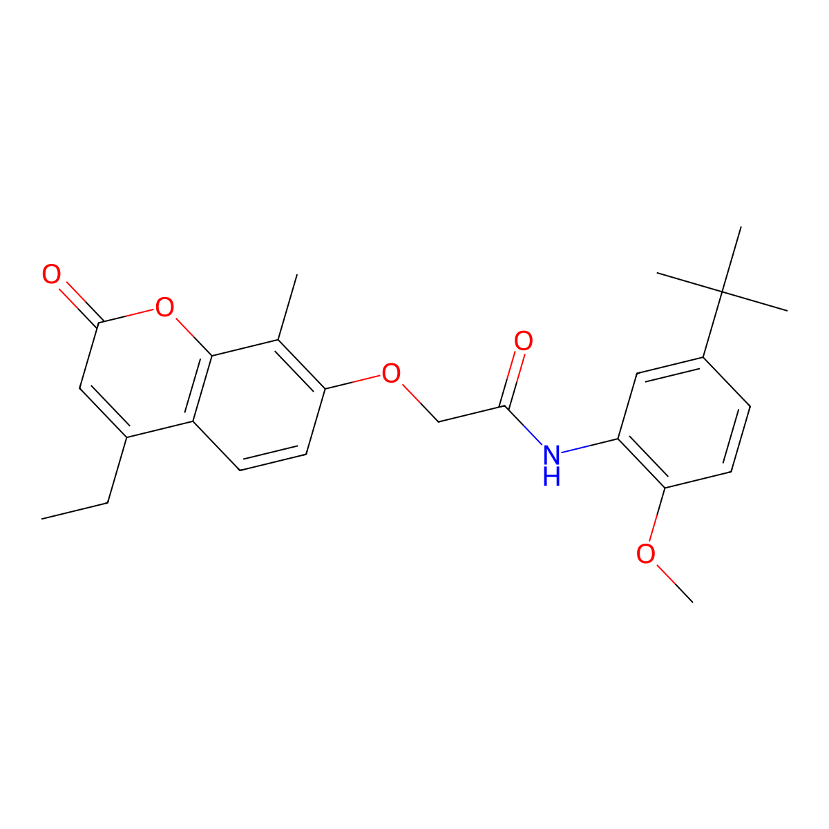 N-(5-tert-butyl-2-methoxyphenyl)-2-[(4-ethyl-8-methyl-2-oxo-2H-chromen-7-yl)oxy]acetamide molecular structure, CAS 522606-02-6