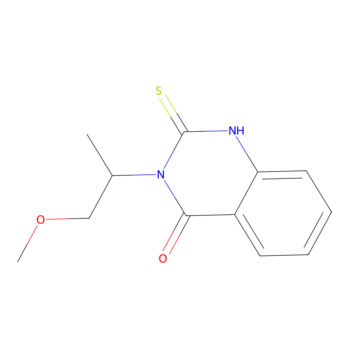 3-(1-Methoxypropan-2-yl)-2-sulfanyl-3,4-dihydroquinazolin-4-one molecular structure, CAS 522606-40-2