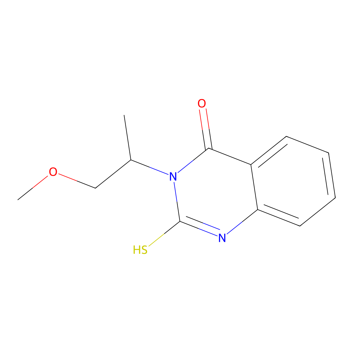 3-(1-Methoxypropan-2-yl)-2-sulfanyl-3,4-dihydroquinazolin-4-one molecular structure, CAS 522606-40-2