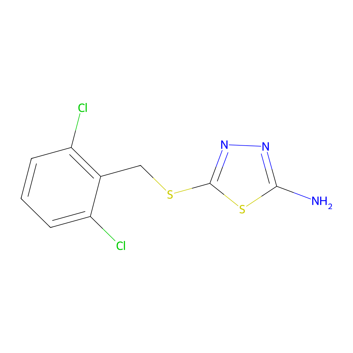 5-{[(2,6-Dichlorophenyl)methyl]sulfanyl}-1,3,4-thiadiazol-2-amine molecular structure, CAS 522606-61-7