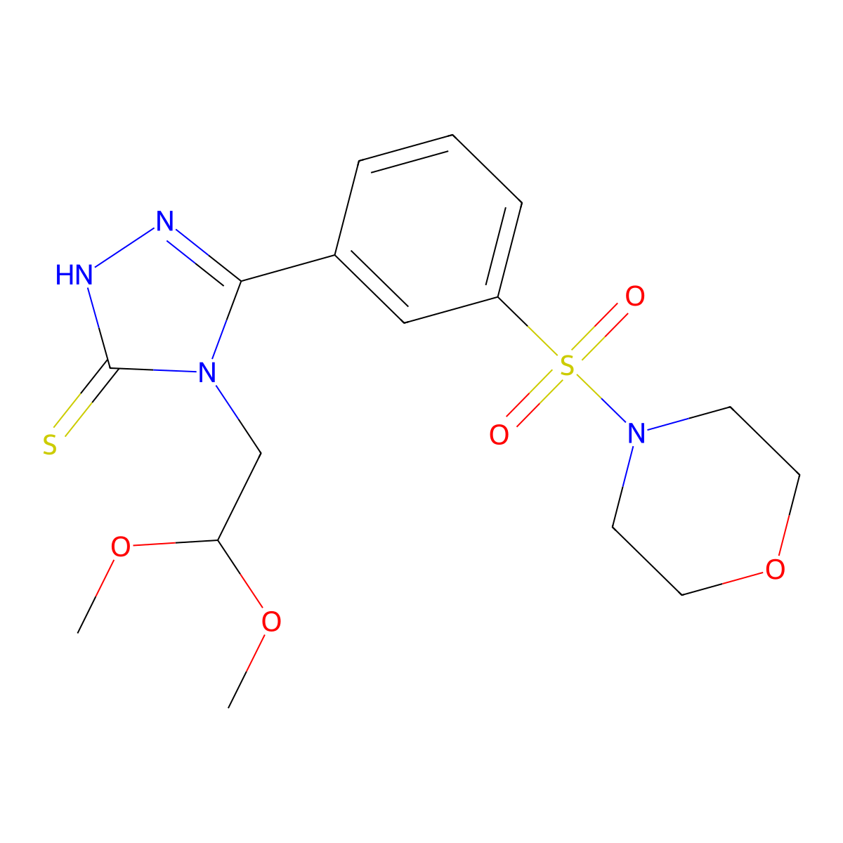 4-(2,2-dimethoxyethyl)-5-[3-(morpholine-4-sulfonyl)phenyl]-4H-1,2,4-triazole-3-thiol molecular structure, CAS 522606-87-7