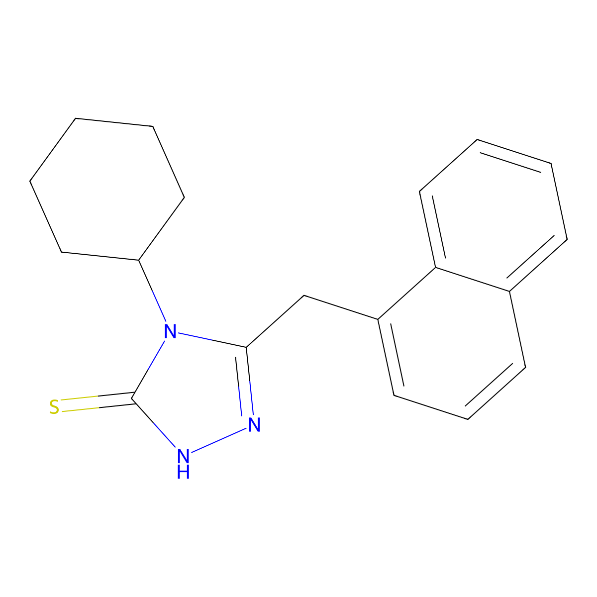4-cyclohexyl-5-(naphthalen-1-ylmethyl)-4H-1,2,4-triazole-3-thiol molecular structure, CAS 522606-88-8