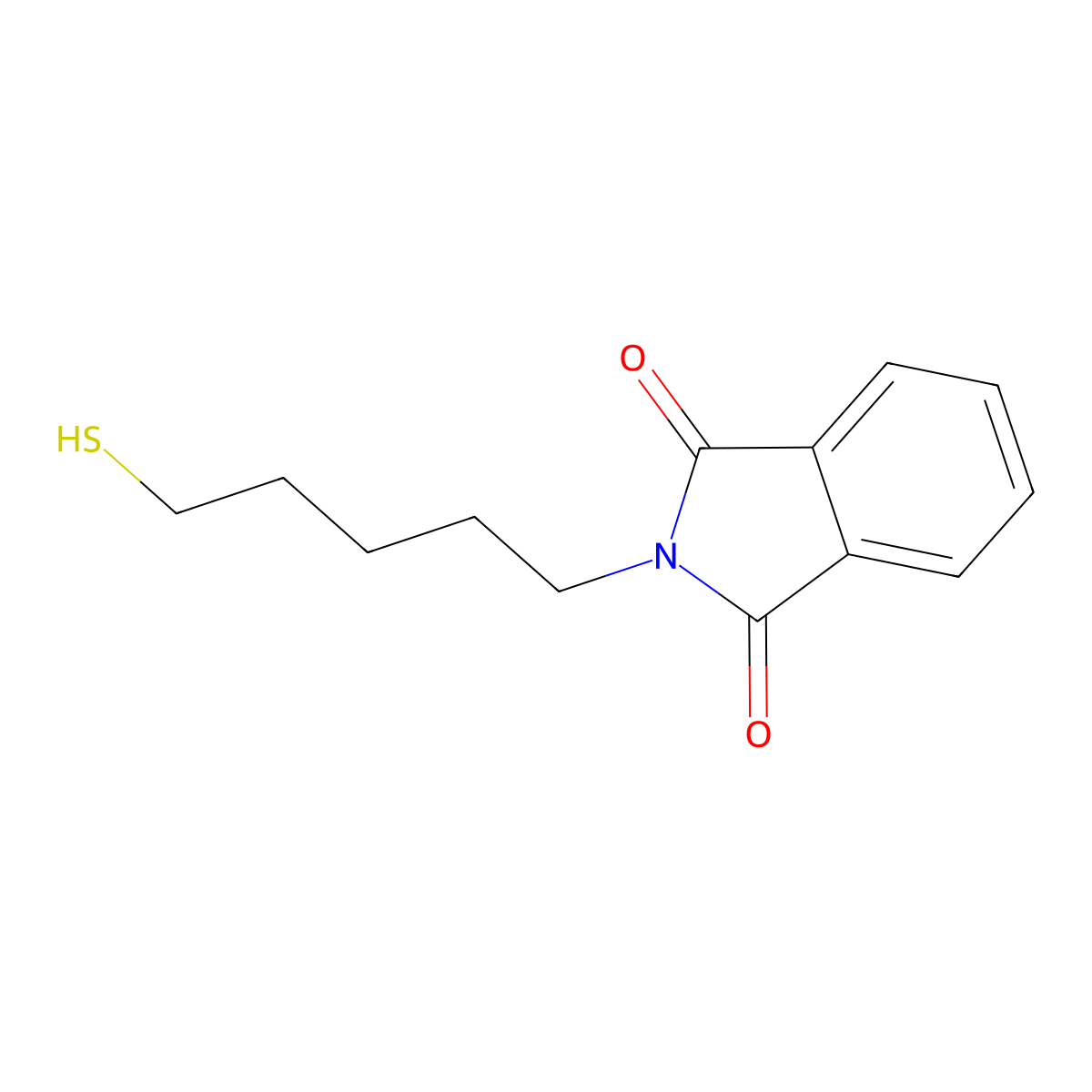 2-(5-Mercaptopentyl)isoindoline-1,3-dione molecular structure, CAS 522607-46-1