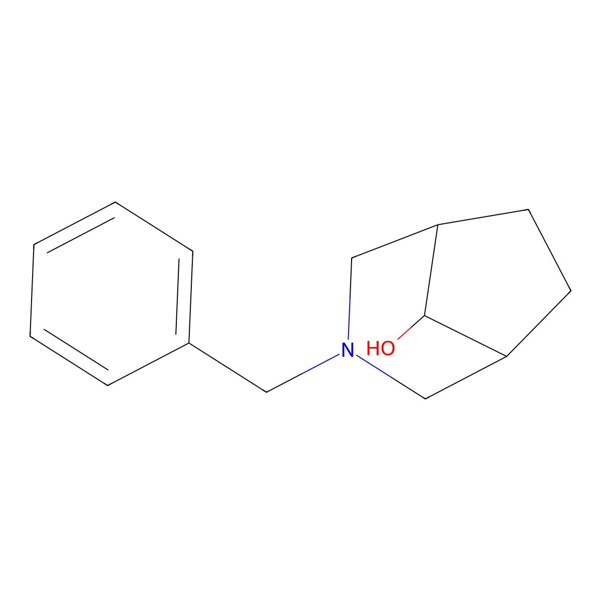 3-Benzyl-3-azabicyclo[3.2.1]octan-8-OL molecular structure, CAS 522608-86-2