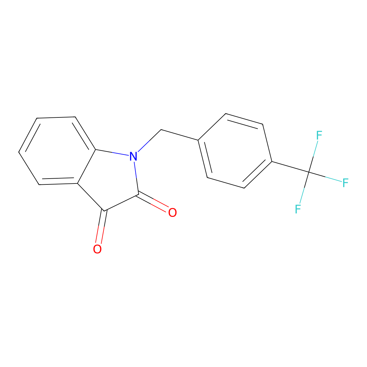 1-(4-Trifluoromethylbenzyl)isatin molecular structure, CAS 522612-12-0