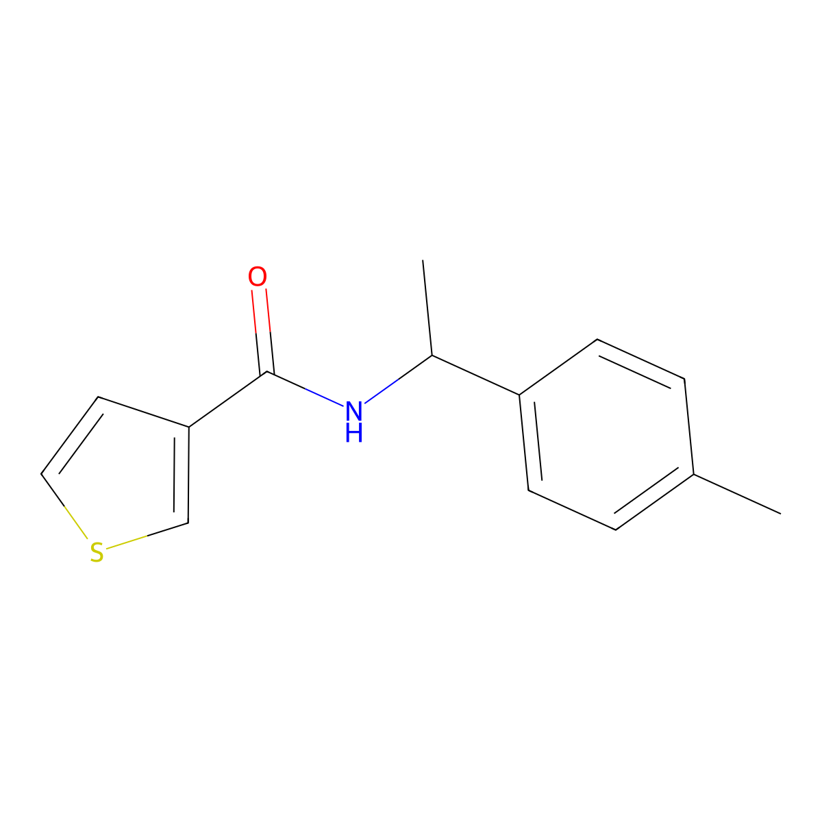 N-[1-(4-methylphenyl)ethyl]thiophene-3-carboxamide molecular structure, CAS 522612-98-2