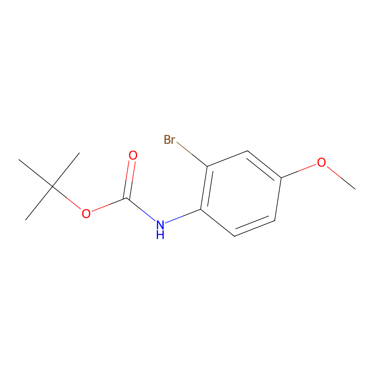 Tert-butyl n-(2-bromo-4-methoxyphenyl)carbamate molecular structure, CAS 522613-61-2