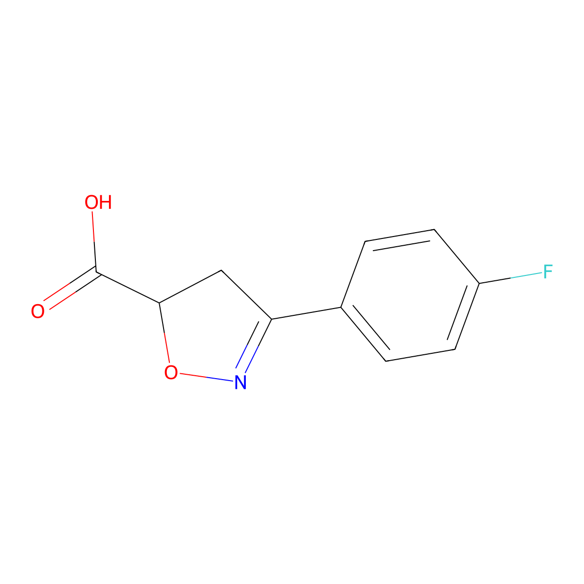 3-(4-Fluorophenyl)-4,5-dihydro-1,2-oxazole-5-carboxylic acid molecular structure, CAS 522615-28-7