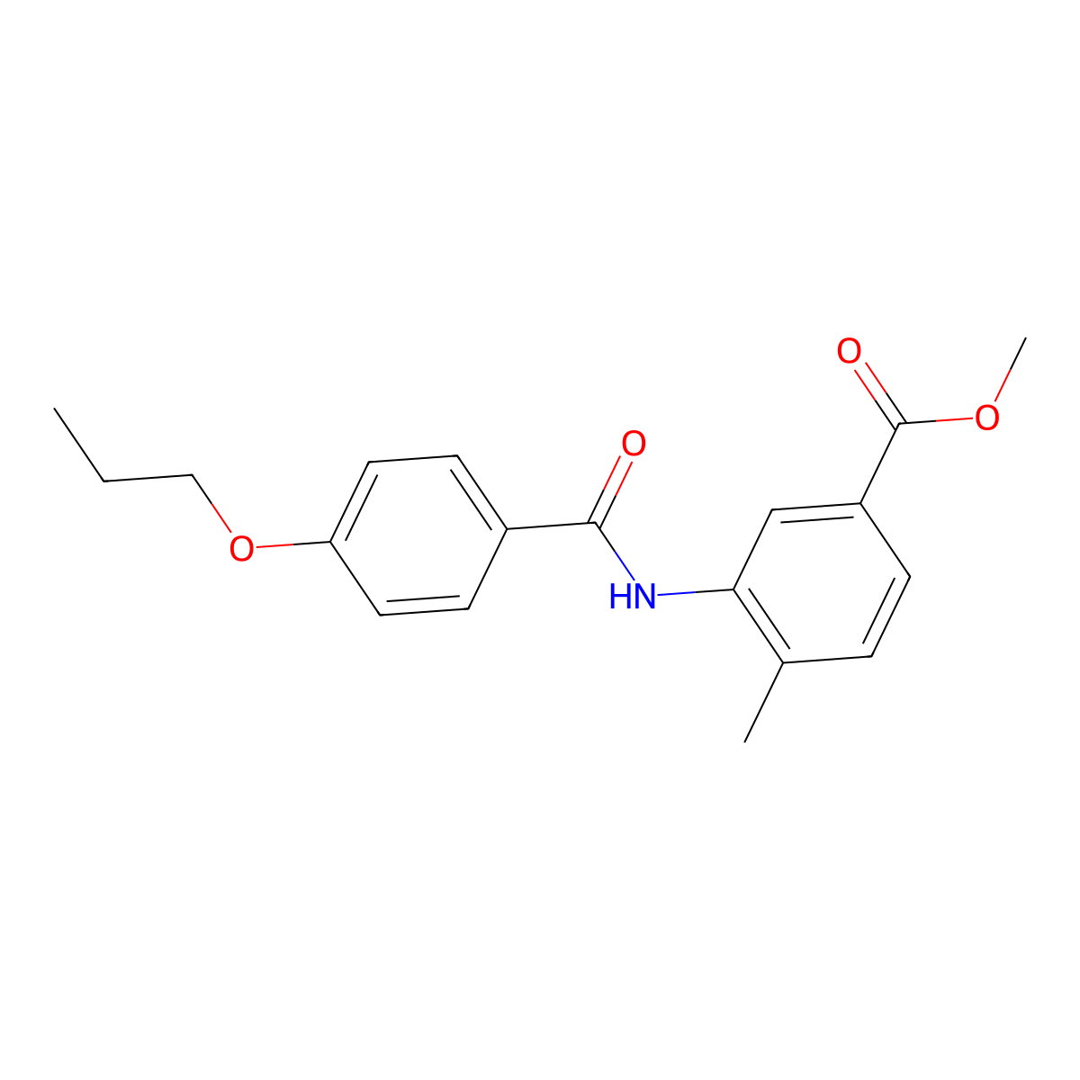 Methyl 4-methyl-3-[(4-propoxybenzoyl)amino]benzoate molecular structure, CAS 522618-27-5