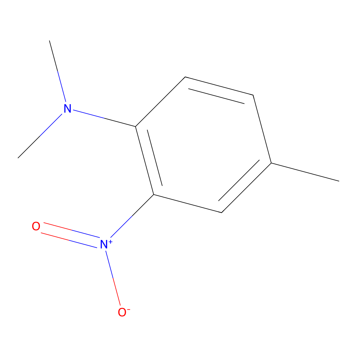 N,N,4-Trimethyl-2-nitrobenzenamine molecular structure, CAS 52262-63-2