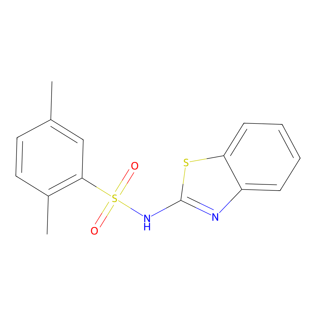 N-(1,3-benzothiazol-2-yl)-2,5-dimethylbenzenesulfonamide molecular structure, CAS 522620-50-4