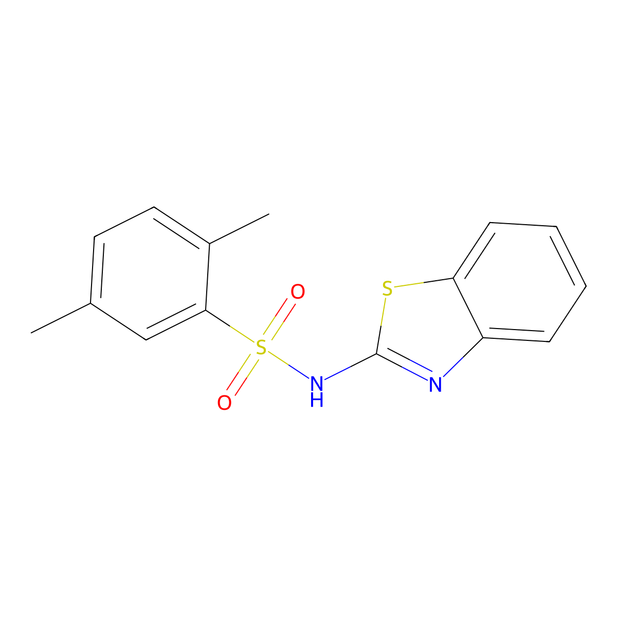 N-(1,3-benzothiazol-2-yl)-2,5-dimethylbenzenesulfonamide molecular structure, CAS 522620-50-4