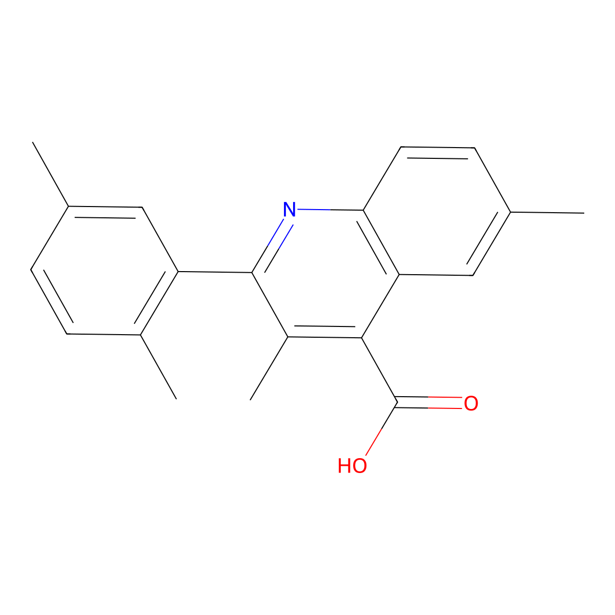 2-(2,5-Dimethylphenyl)-3,6-dimethylquinoline-4-carboxylic acid molecular structure, CAS 522621-54-1