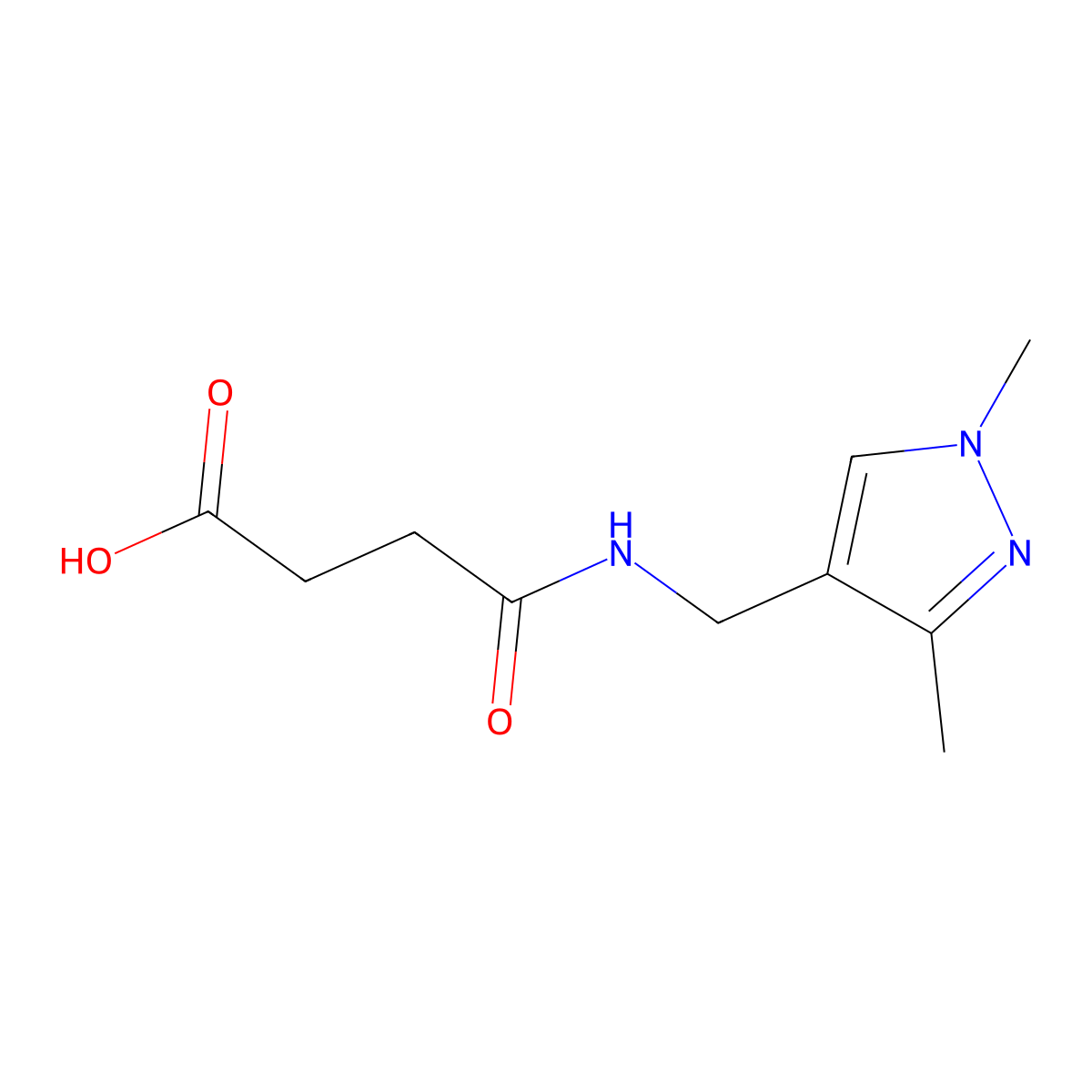 4-{[(1,3-dimethyl-1H-pyrazol-4-yl)methyl]amino}-4-oxobutanoic acid molecular structure, CAS 522622-05-5