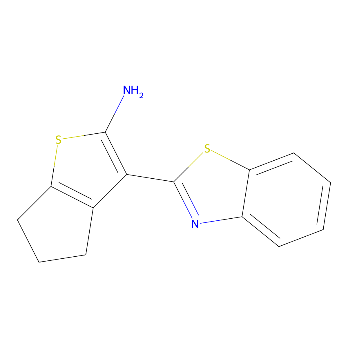 3-(1,3-benzothiazol-2-yl)-4H,5H,6H-cyclopenta[b]thiophen-2-amine molecular structure, CAS 522624-21-1