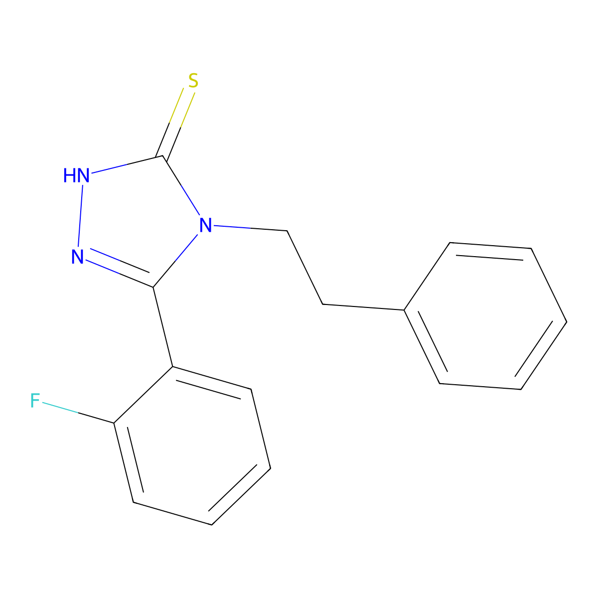 5-(2-fluorophenyl)-4-(2-phenylethyl)-4H-1,2,4-triazole-3-thiol molecular structure, CAS 522624-38-0