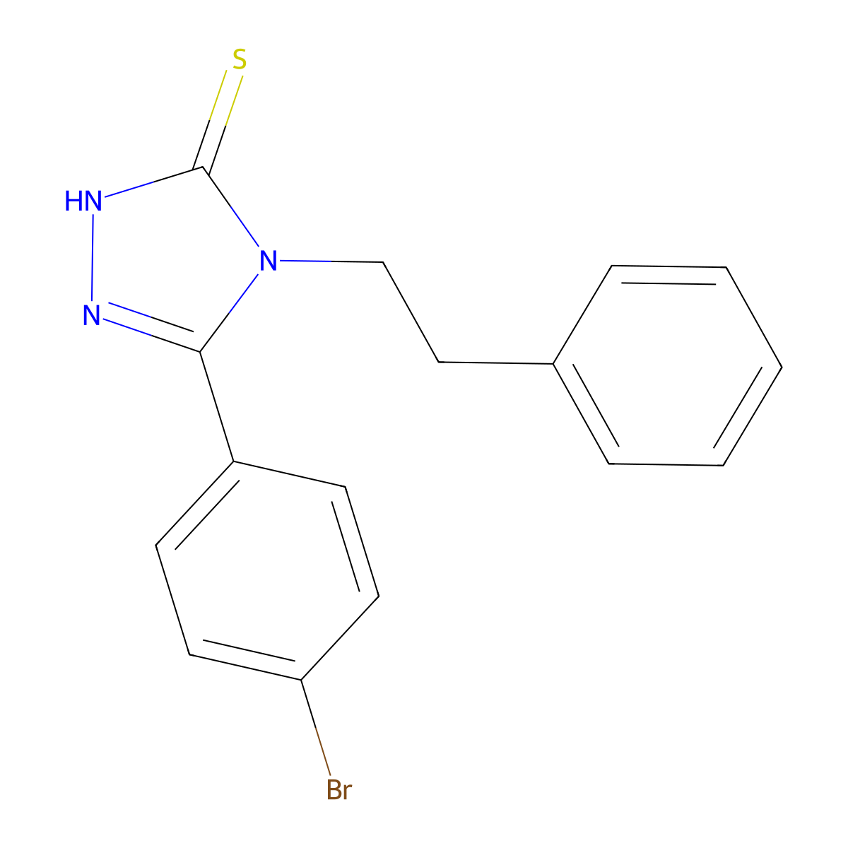 5-(4-bromophenyl)-4-(2-phenylethyl)-4H-1,2,4-triazole-3-thiol molecular structure, CAS 522624-39-1