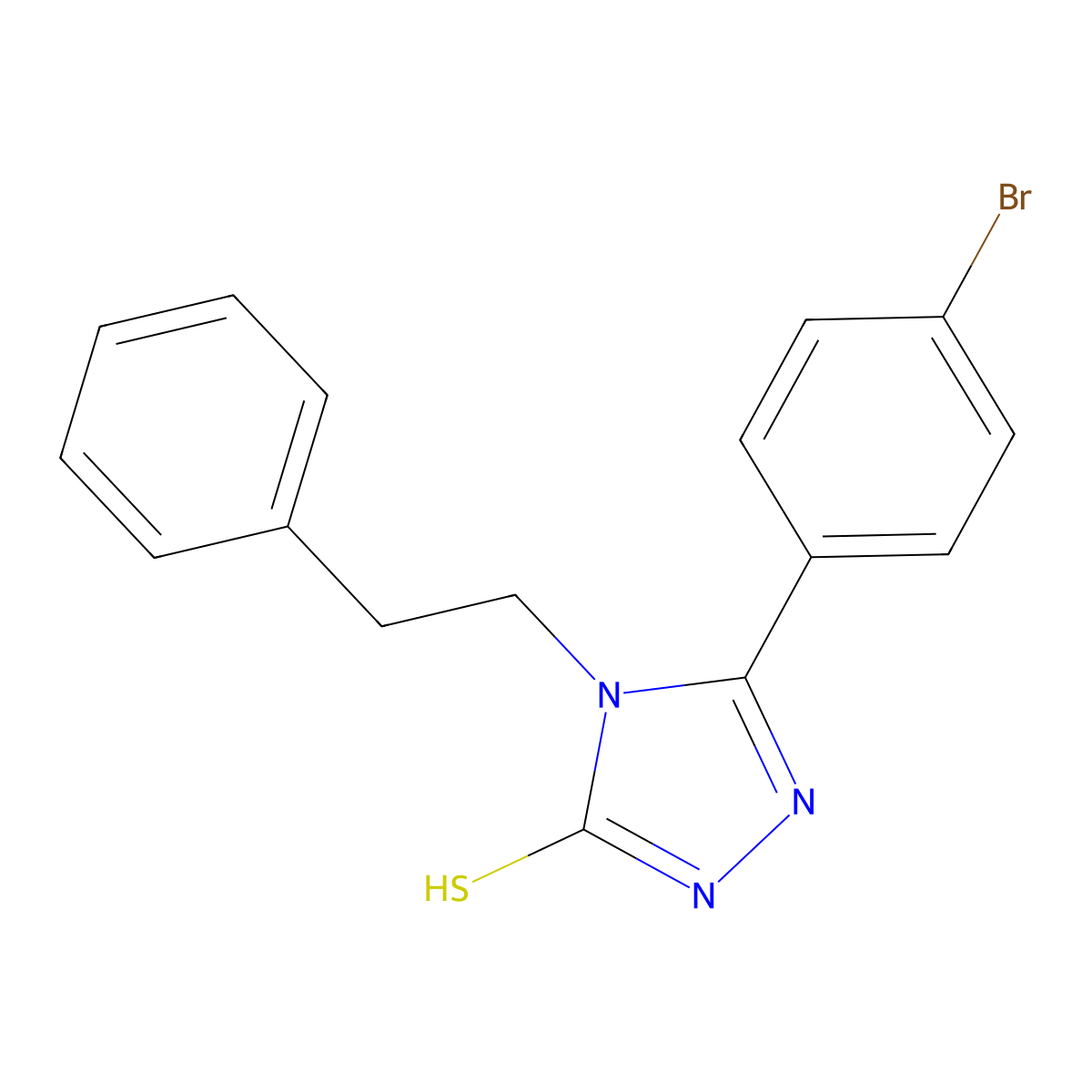 5-(4-bromophenyl)-4-(2-phenylethyl)-4H-1,2,4-triazole-3-thiol molecular structure, CAS 522624-39-1