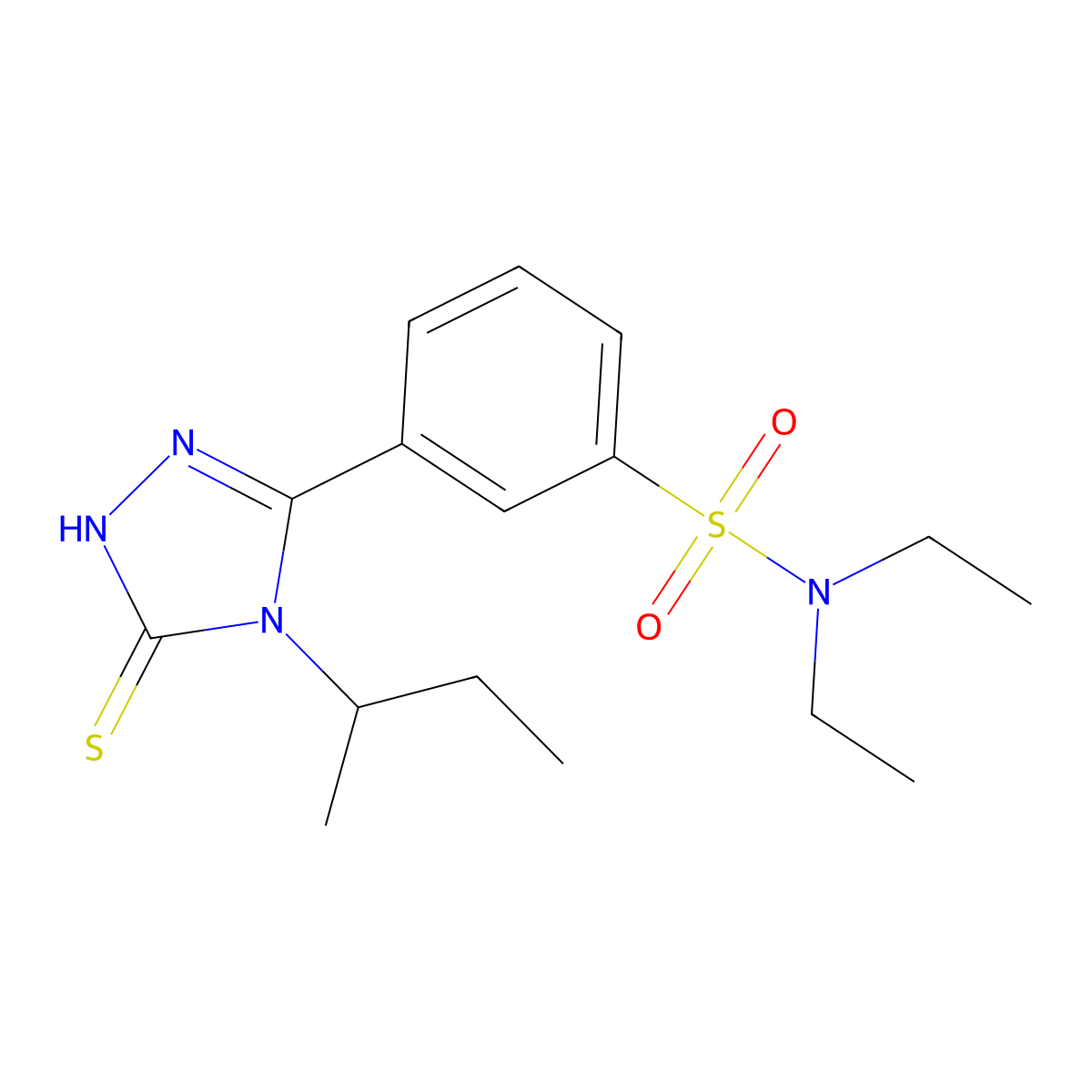 3-(4-(sec-Butyl)-5-mercapto-4H-1,2,4-triazol-3-yl)-N,N-diethylbenzenesulfonamide molecular structure, CAS 522624-43-7