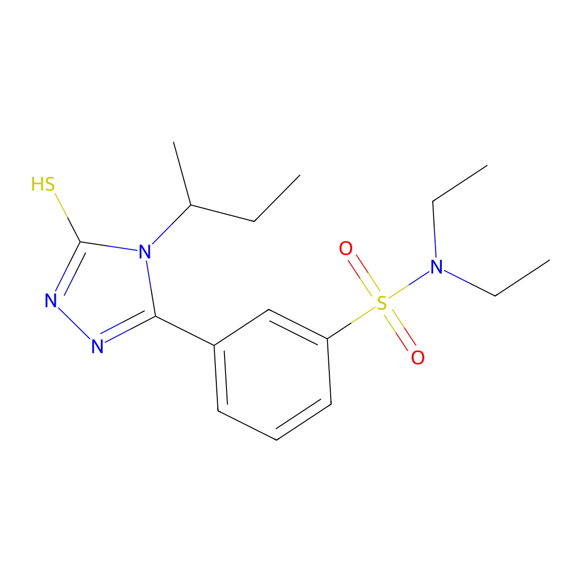 3-(4-(sec-Butyl)-5-mercapto-4H-1,2,4-triazol-3-yl)-N,N-diethylbenzenesulfonamide molecular structure, CAS 522624-43-7