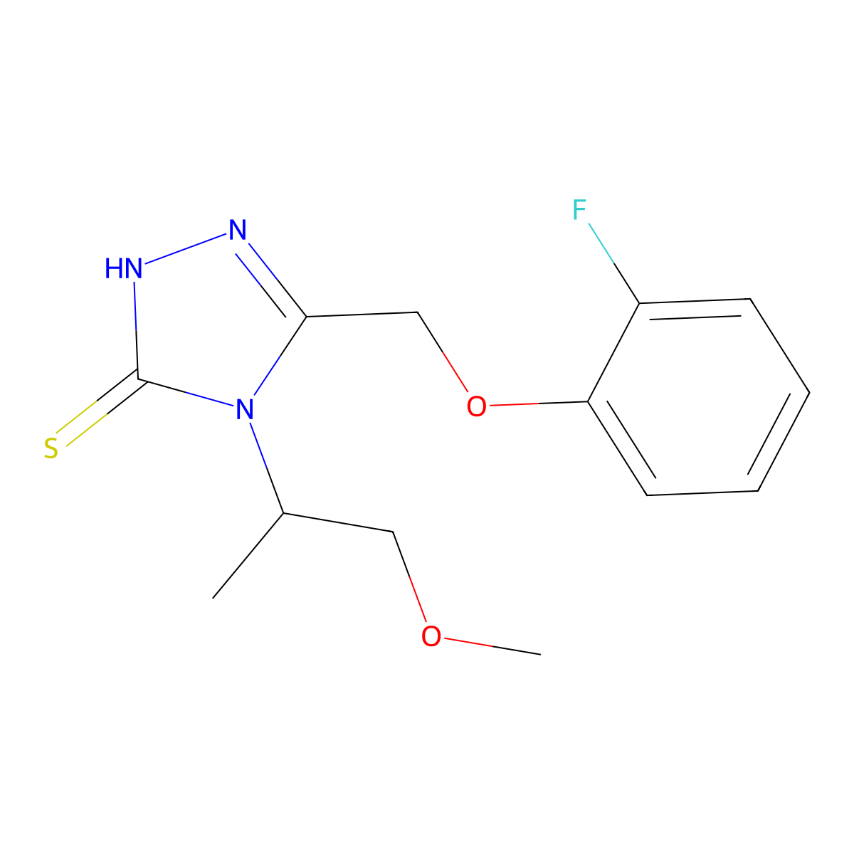 5-(2-fluorophenoxymethyl)-4-(1-methoxypropan-2-yl)-4H-1,2,4-triazole-3-thiol molecular structure, CAS 522624-44-8