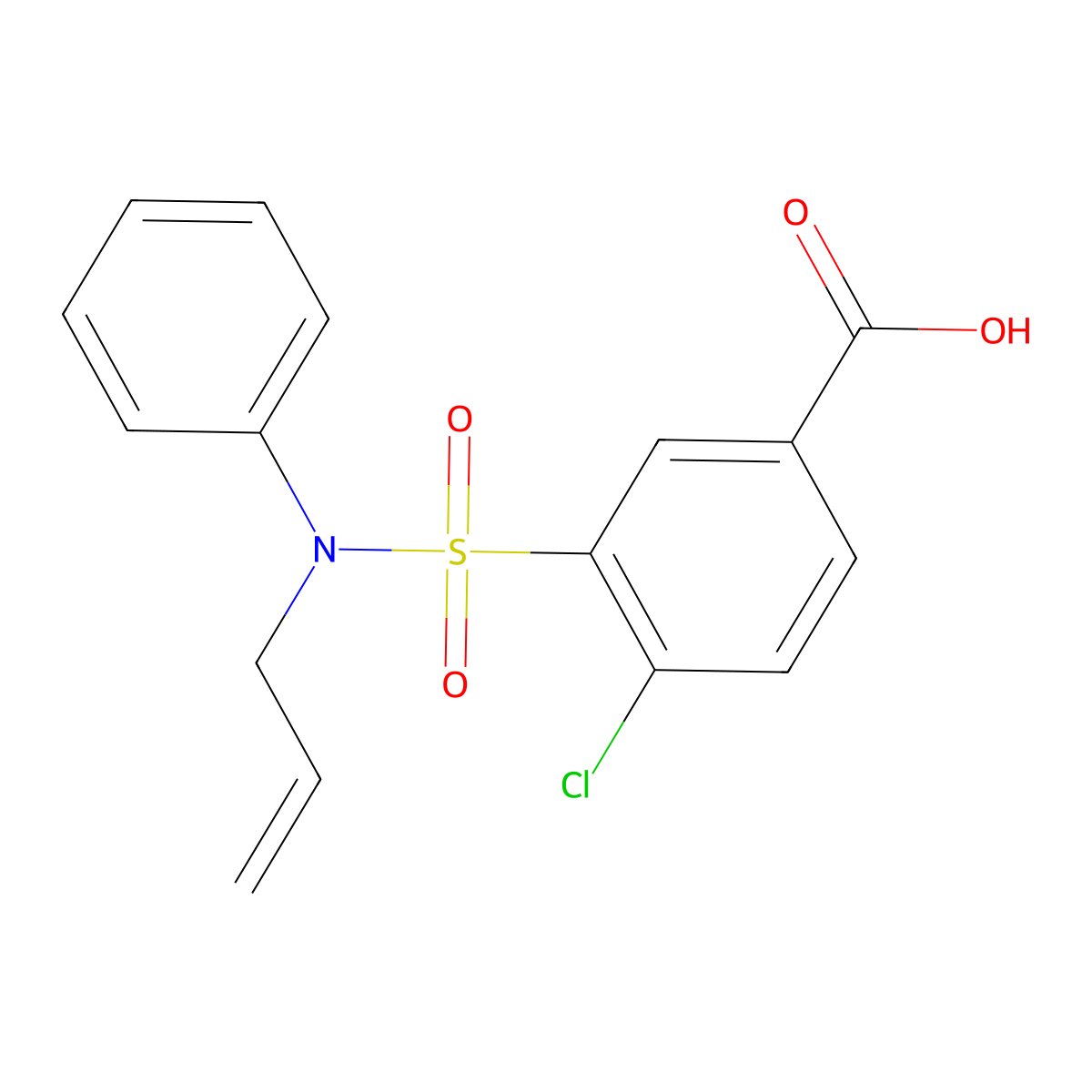 4-Chloro-3-[phenyl(prop-2-en-1-yl)sulfamoyl]benzoic acid molecular structure, CAS 522624-48-2