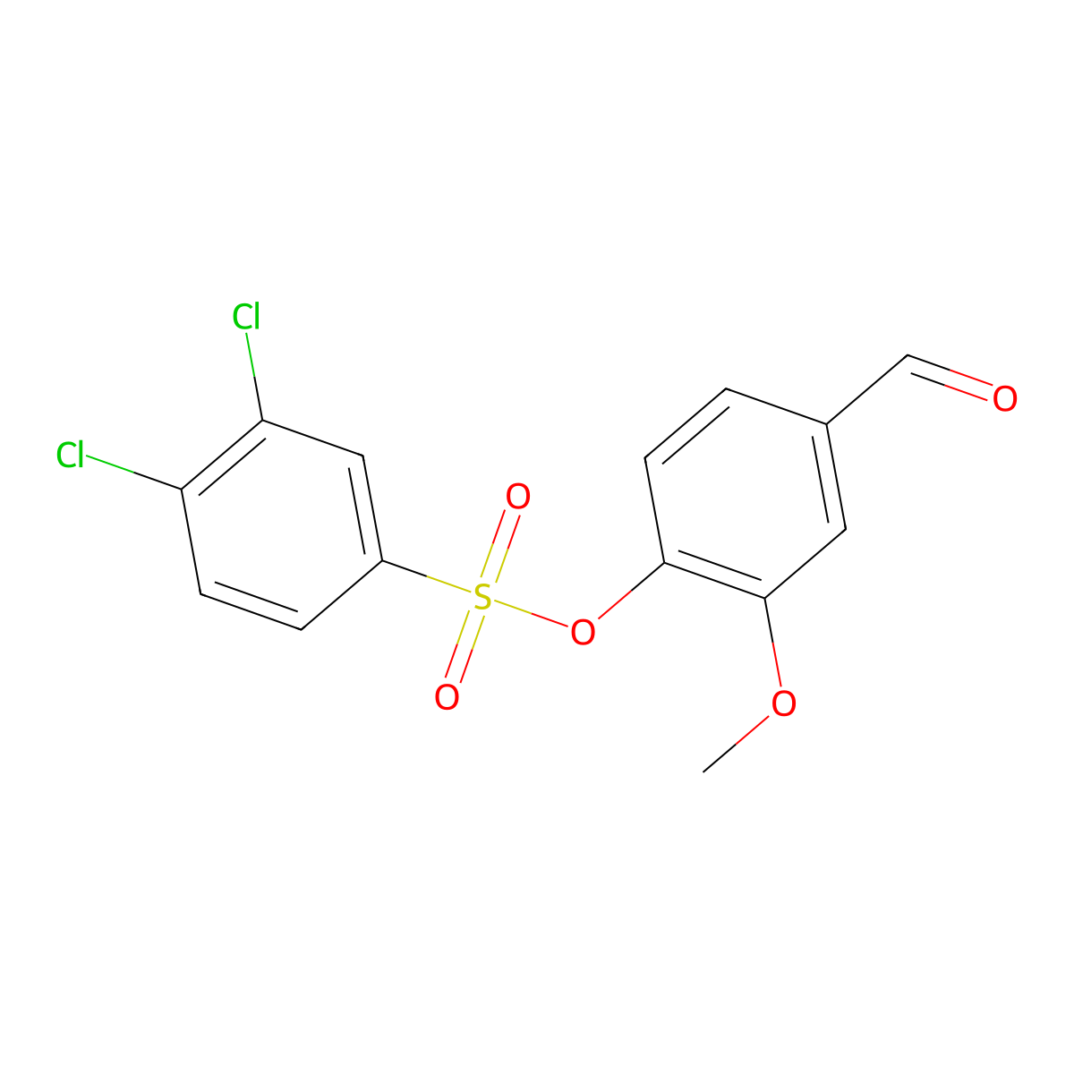 4-Formyl-2-methoxyphenyl 3,4-dichlorobenzene-1-sulfonate molecular structure, CAS 522624-50-6
