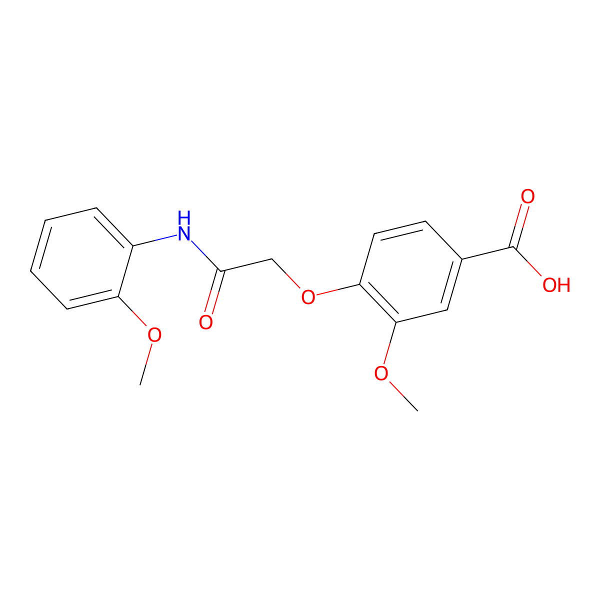 3-Methoxy-4-{[(2-methoxyphenyl)carbamoyl]methoxy}benzoic acid molecular structure, CAS 522624-52-8