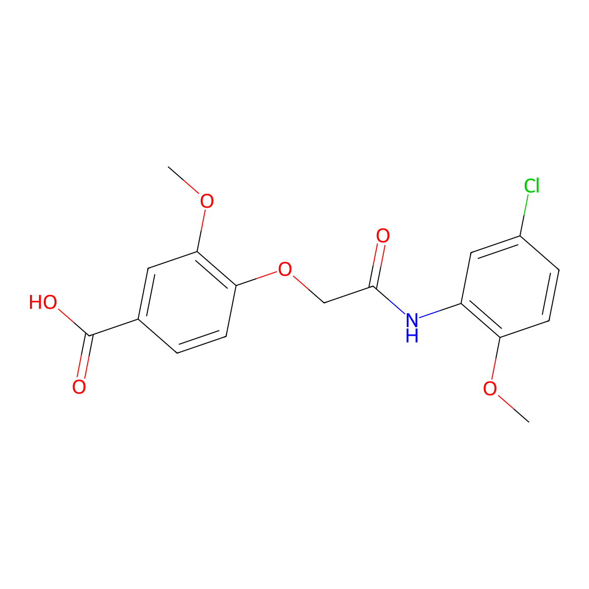 4-{[(5-Chloro-2-methoxyphenyl)carbamoyl]methoxy}-3-methoxybenzoic acid molecular structure, CAS 522624-53-9