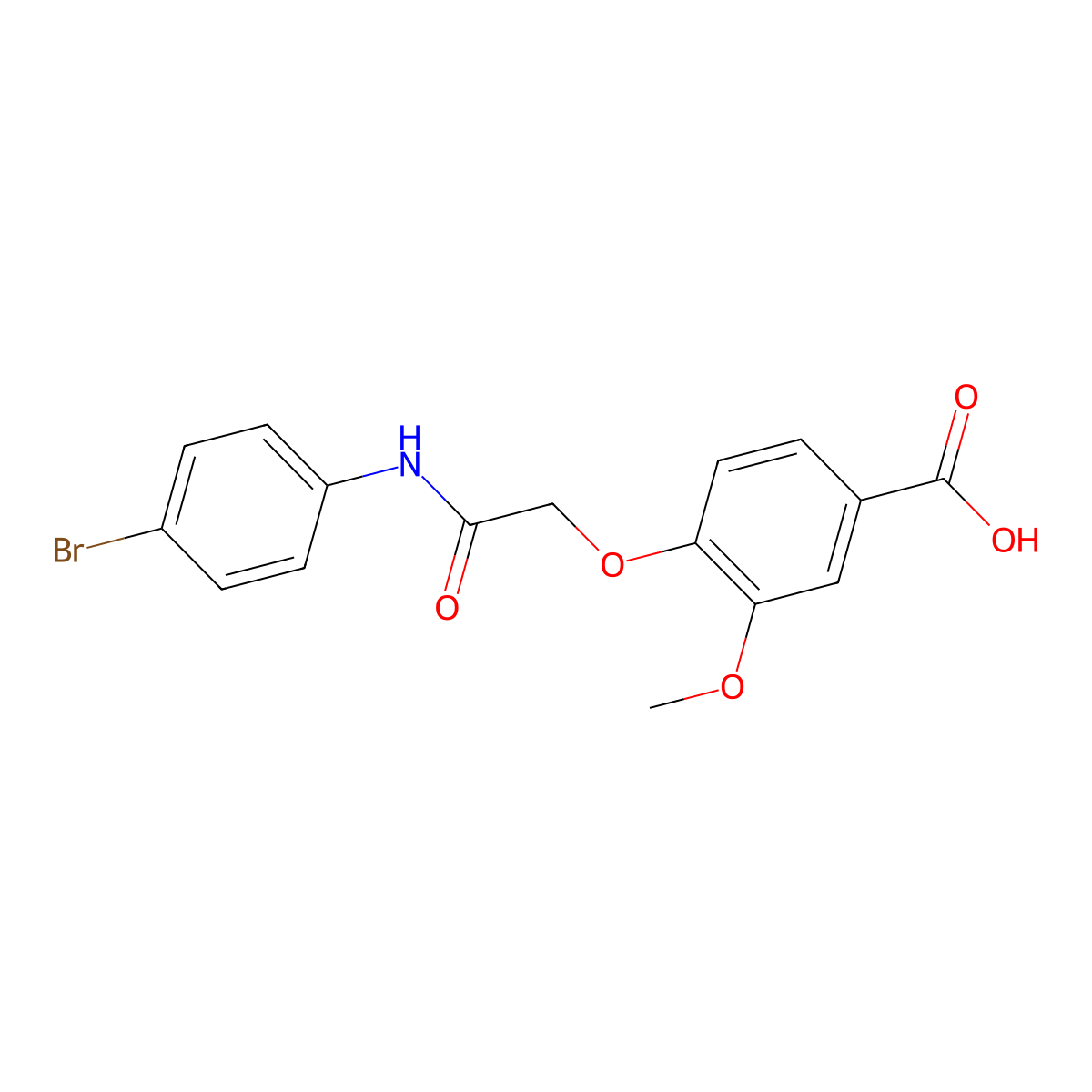 4-{[(4-Bromophenyl)carbamoyl]methoxy}-3-methoxybenzoic acid molecular structure, CAS 522624-54-0