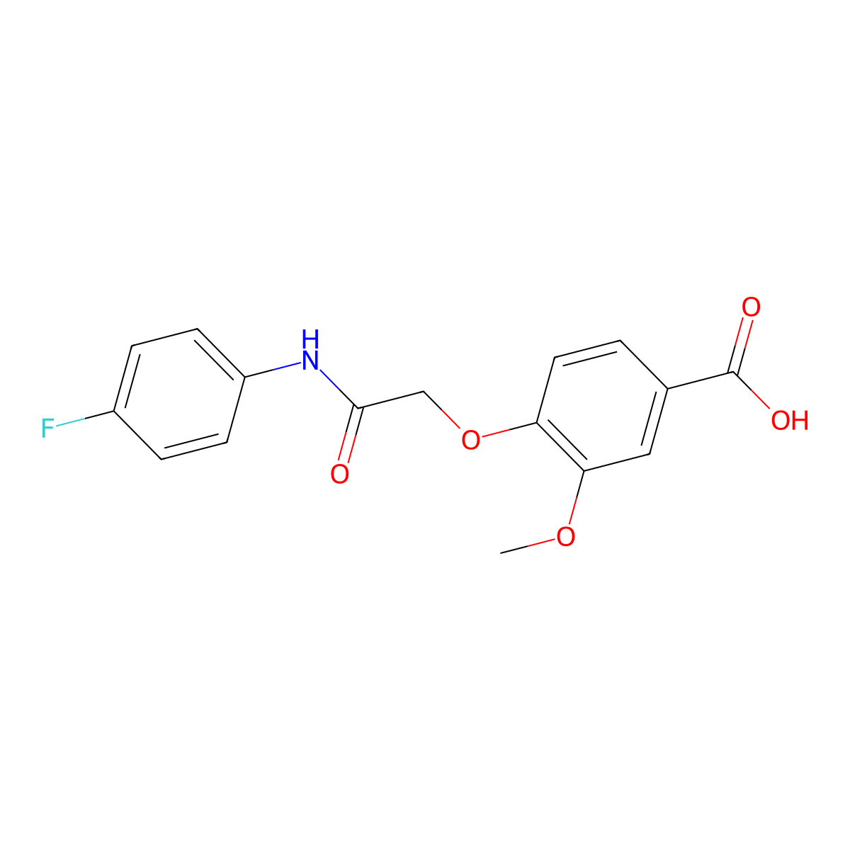 4-(((4-Fluorophenyl)carbamoyl)methoxy)-3-methoxybenzoic acid molecular structure, CAS 522624-55-1