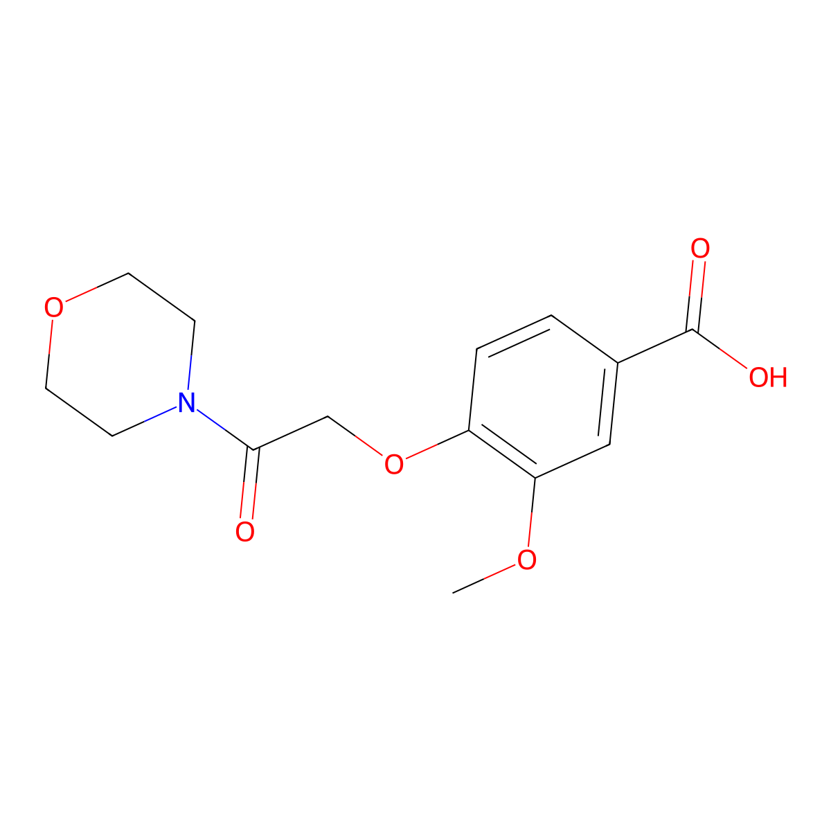3-Methoxy-4-[2-(morpholin-4-yl)-2-oxoethoxy]benzoic acid molecular structure, CAS 522624-59-5