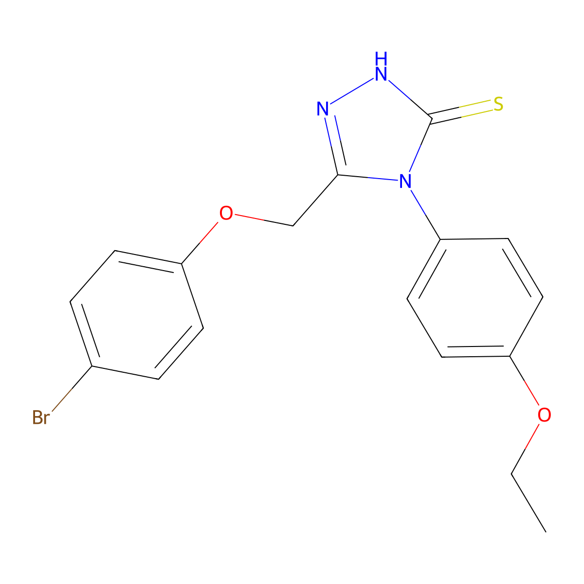 5-(4-bromophenoxymethyl)-4-(4-ethoxyphenyl)-4H-1,2,4-triazole-3-thiol molecular structure, CAS 522624-65-3