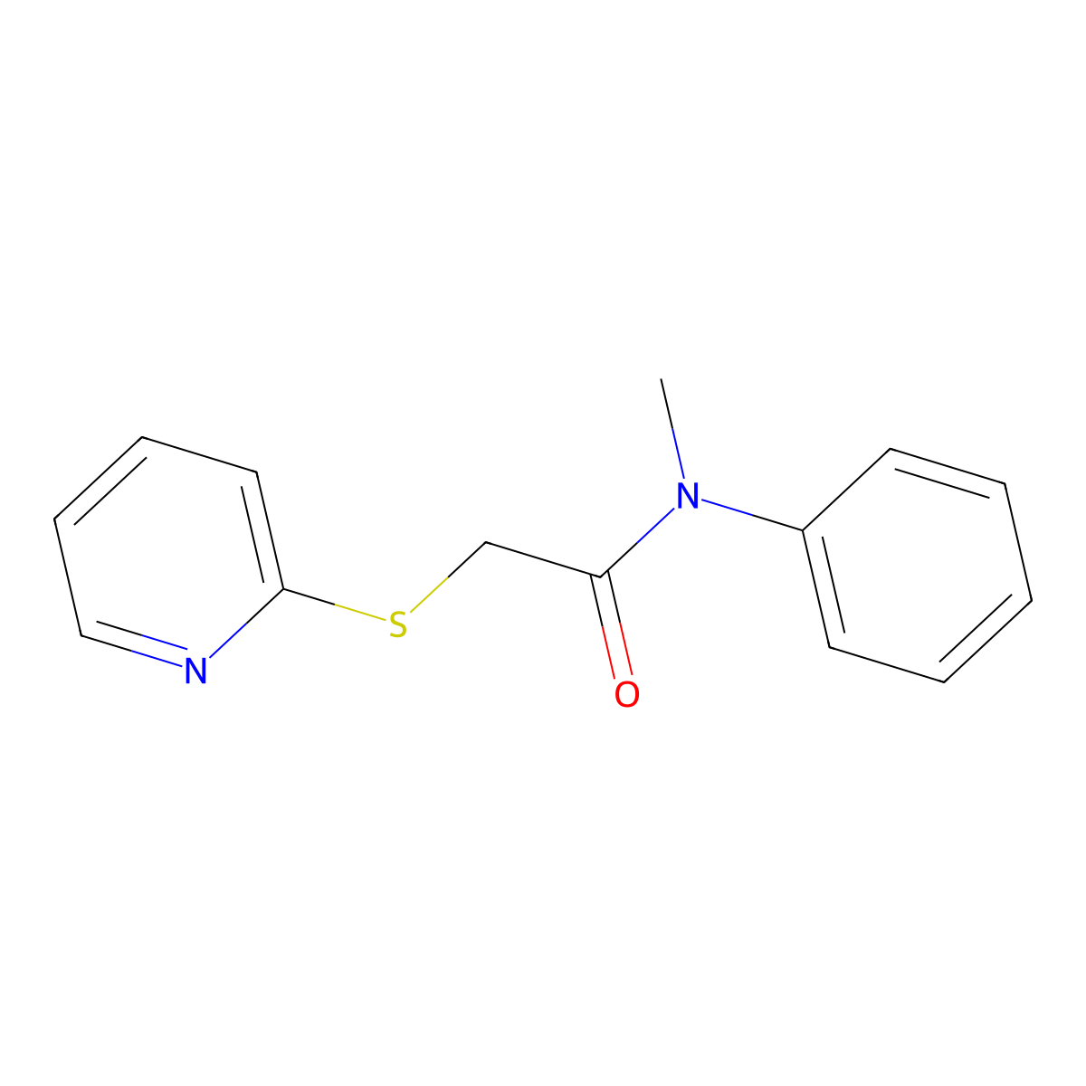 N-methyl-N-phenyl-2-pyridin-2-ylsulfanylacetamide molecular structure, CAS 522625-84-9